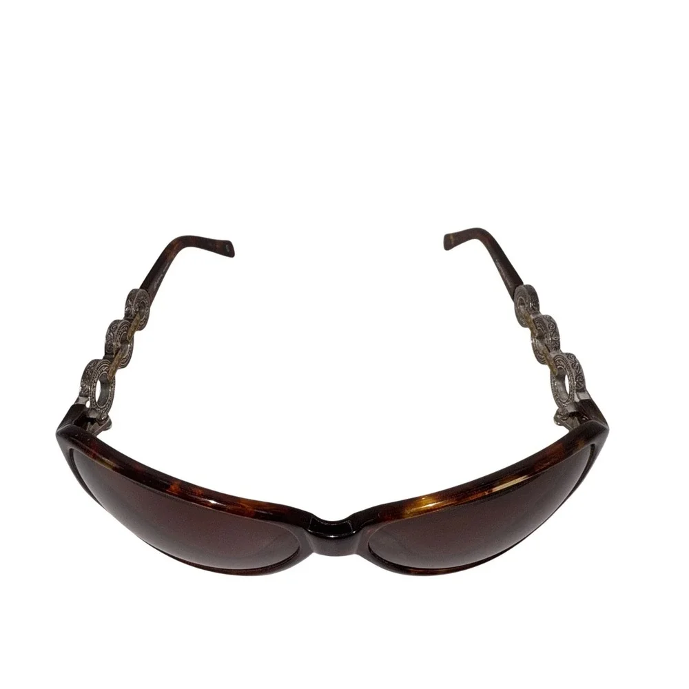 Brighton Central Park Tortoise Sunglasses Ornate Metal Link Temples A11267 Brown